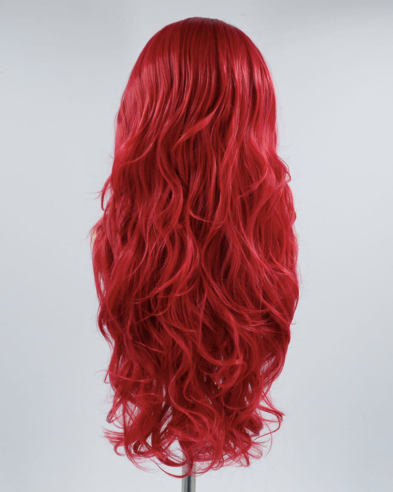 Rose Red Long Synthetic Lace Front Wig WW401