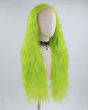 Neon Green Long Curly Synthetic Lace Front Wig WW413