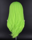 Neon Green Straight Synthetic Lace Front Wig WW071