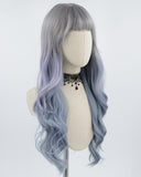 Mixed Blue Ombre Synthetic Lace Front Wig HW120