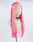 Pink Streaked Synthetic lace Front Wig WW342