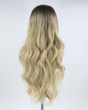 Dark Root Blonde Synthetic Lace Front Wig WT104