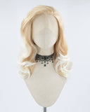 Blonde Ombre White Wavy Synthetic Lace Front Wig WW358