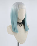 White Ombre Green Synthetic Wig HW150