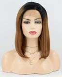 Ombre Brown Short Synthetic lace Front Wig WT078
