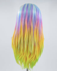 White Ombre Colorful Synthetic Lace Front Wig WW462