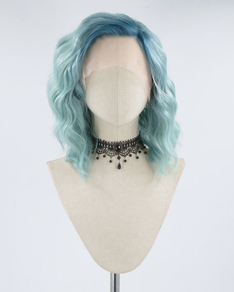 Green Curly Short Synthetic Lace Front Wig WW357