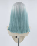 White Ombre Green Synthetic Wig HW150