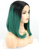 Green Short Synthetic Lace Front Wig WT008