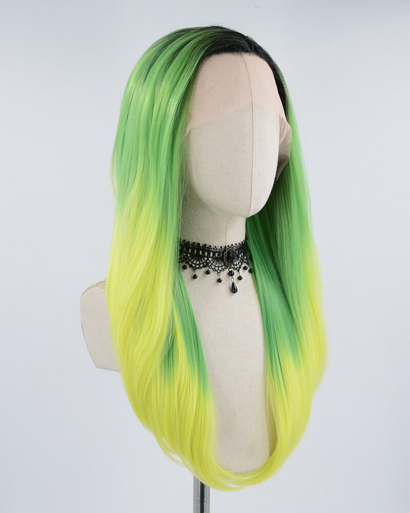 Ombre Green Synthetic Lace Front Wig WW122