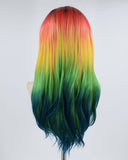 Ombre Yellow Green Synthetic Lace Front Wig WW435