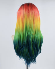Ombre Yellow Green Synthetic Lace Front Wig WW435