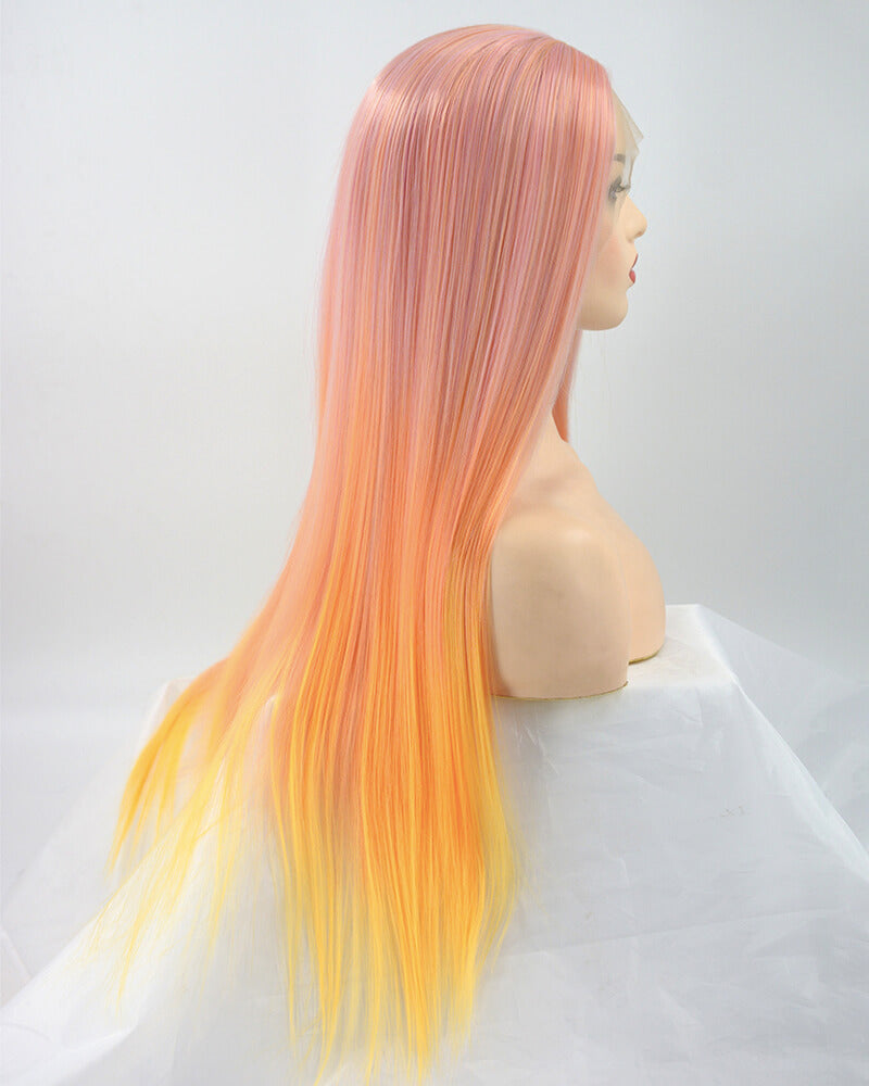 Ombre Yellow Synthetic Lace Front Wig WW059