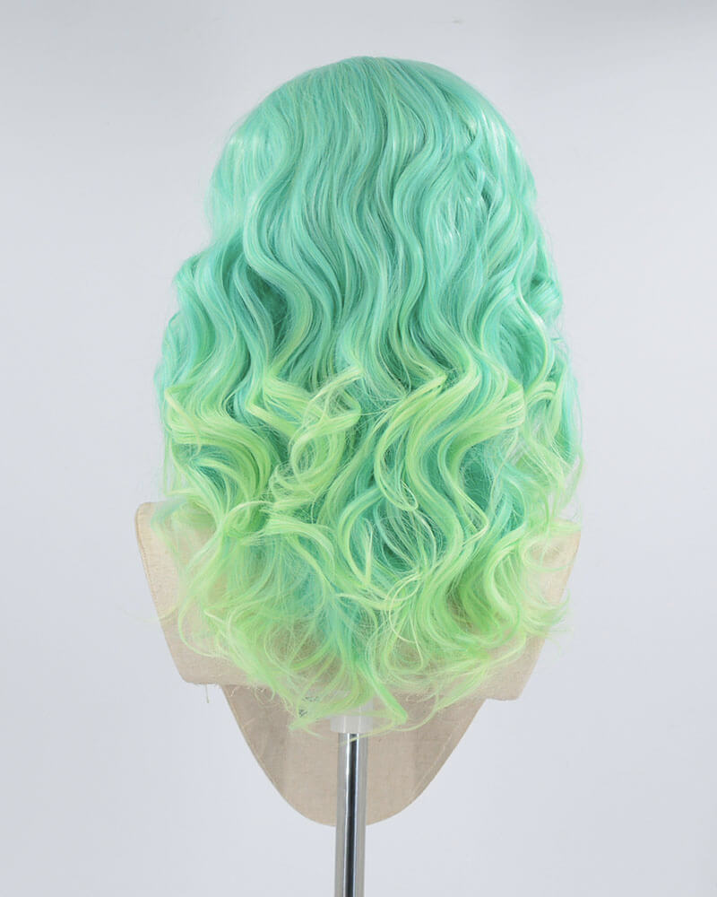 Mint Green Wavy Synthetic Lace Front Wig WW408