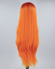 30 Inch Ombre Orange Synthetic Lace Front Wig WW550
