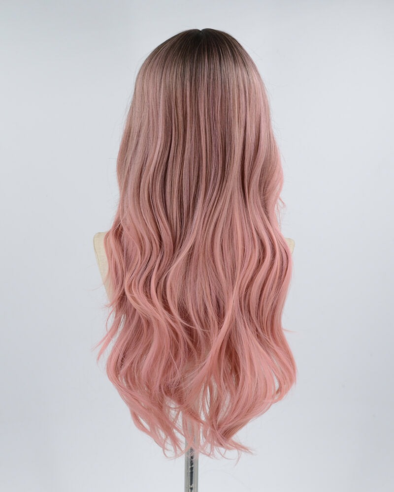 Ombre Peach Pink Synthetic Wig HW201