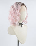 Ombre Pink Short Curly Synthetic Lace Front Wig WW365