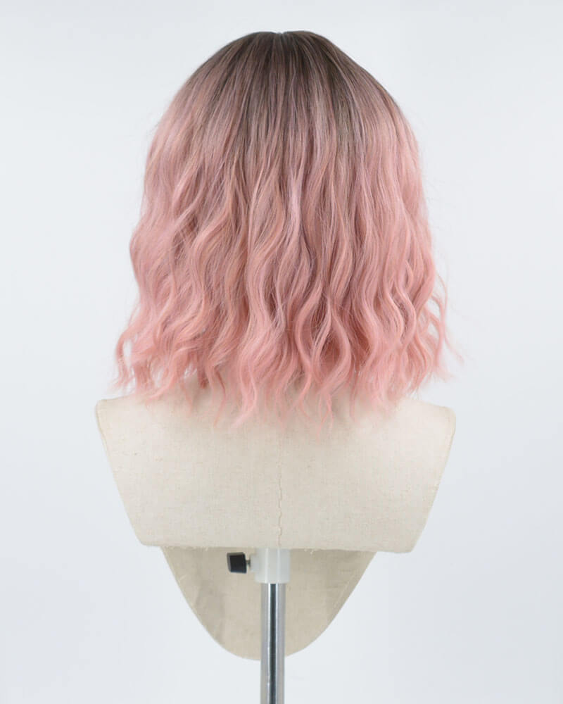 Ombre Pink Curly Synthetic Wig HW175