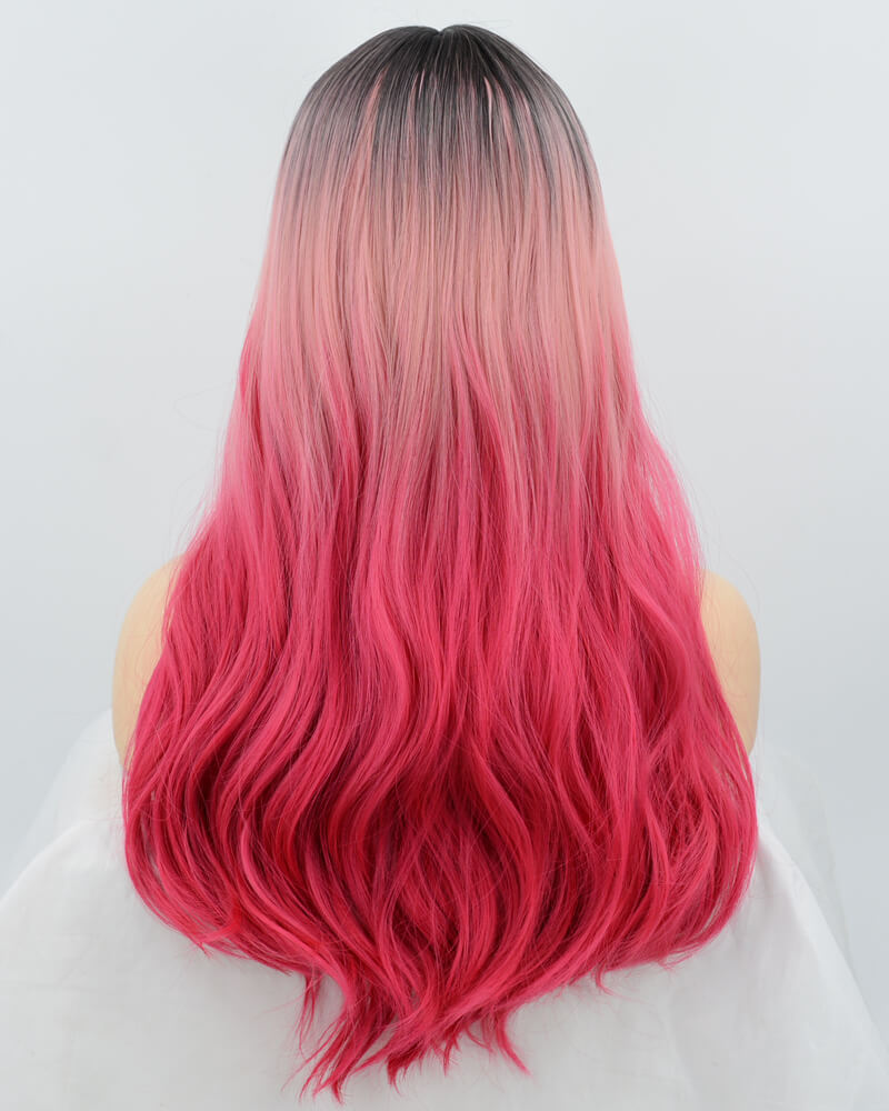Ombre Pink Synthetic Wig HW098
