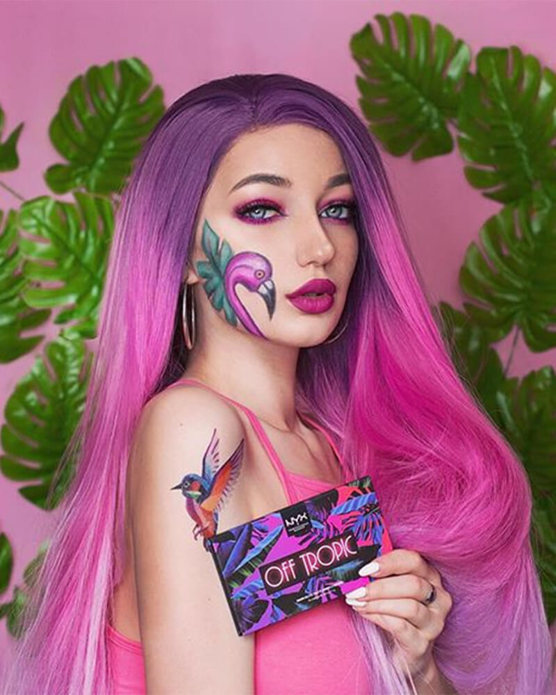 Purple Pink Synthetic Lace Front Wig WT035