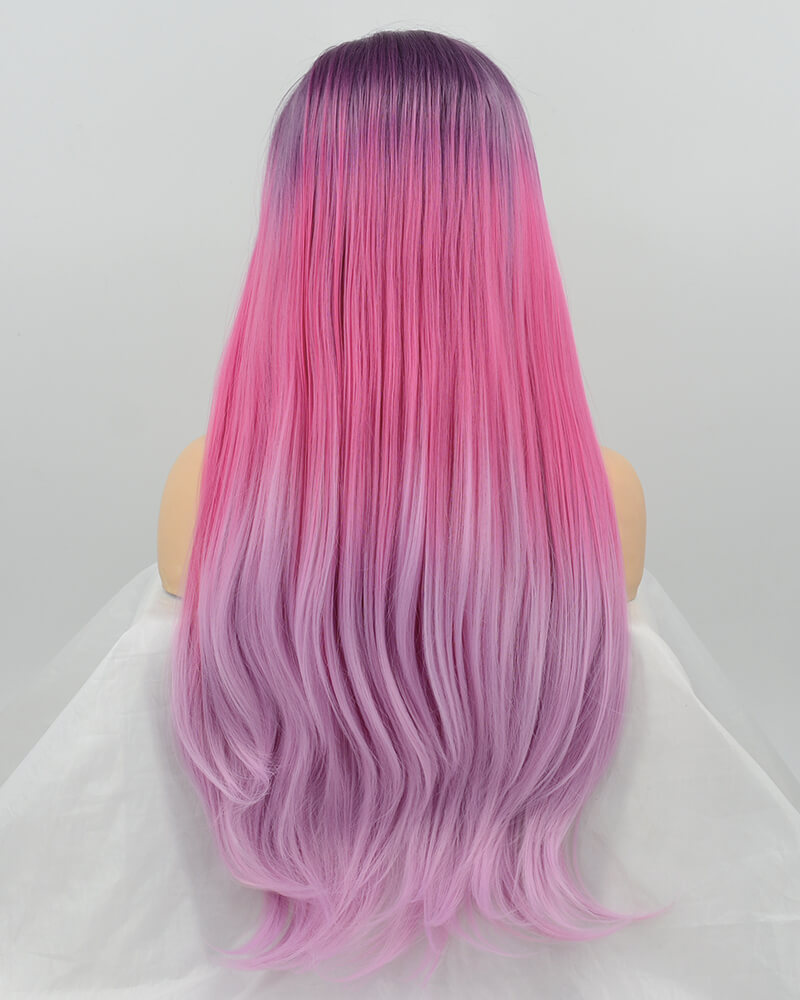 Purple Pink Synthetic Lace Front Wig WT035