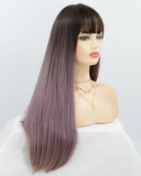 Ombre Purple Straight Synthetic Wig HW111