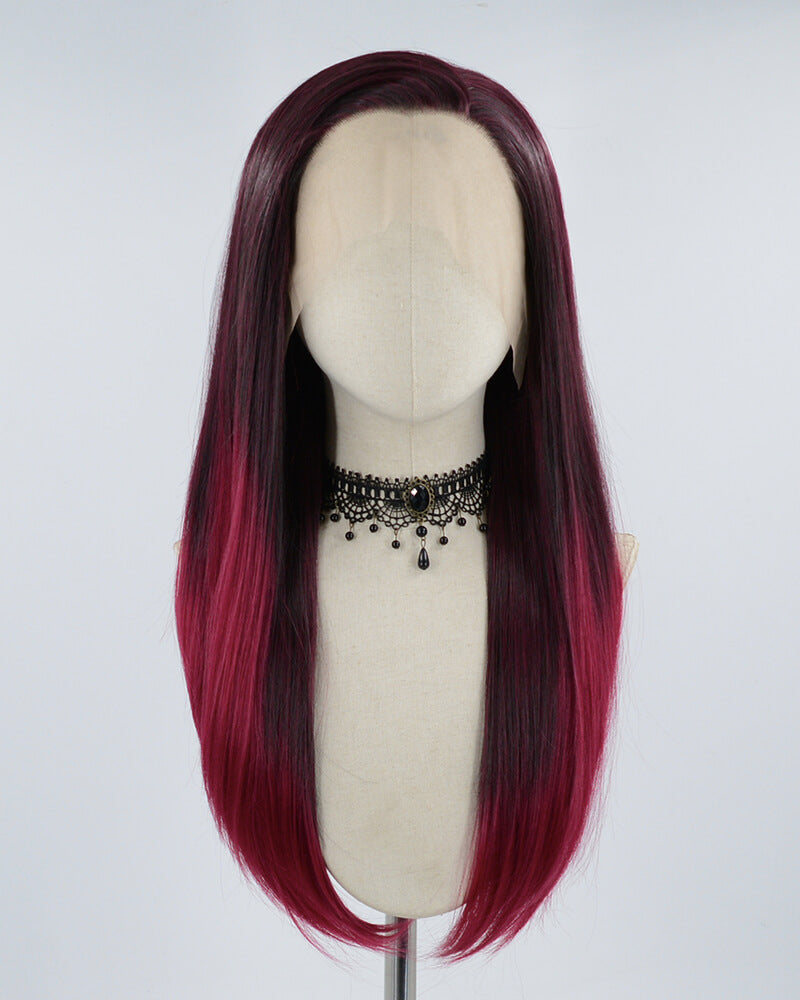 Ombre Red Synthetic Lace Front Wig WW455