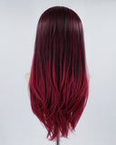 Ombre Red Synthetic Lace Front Wig WW455
