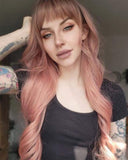 Ombre Rose Pink Synthetic Wig HW148