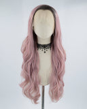 Ombre Rose Pink Synthetic Lace Front Wig WW415