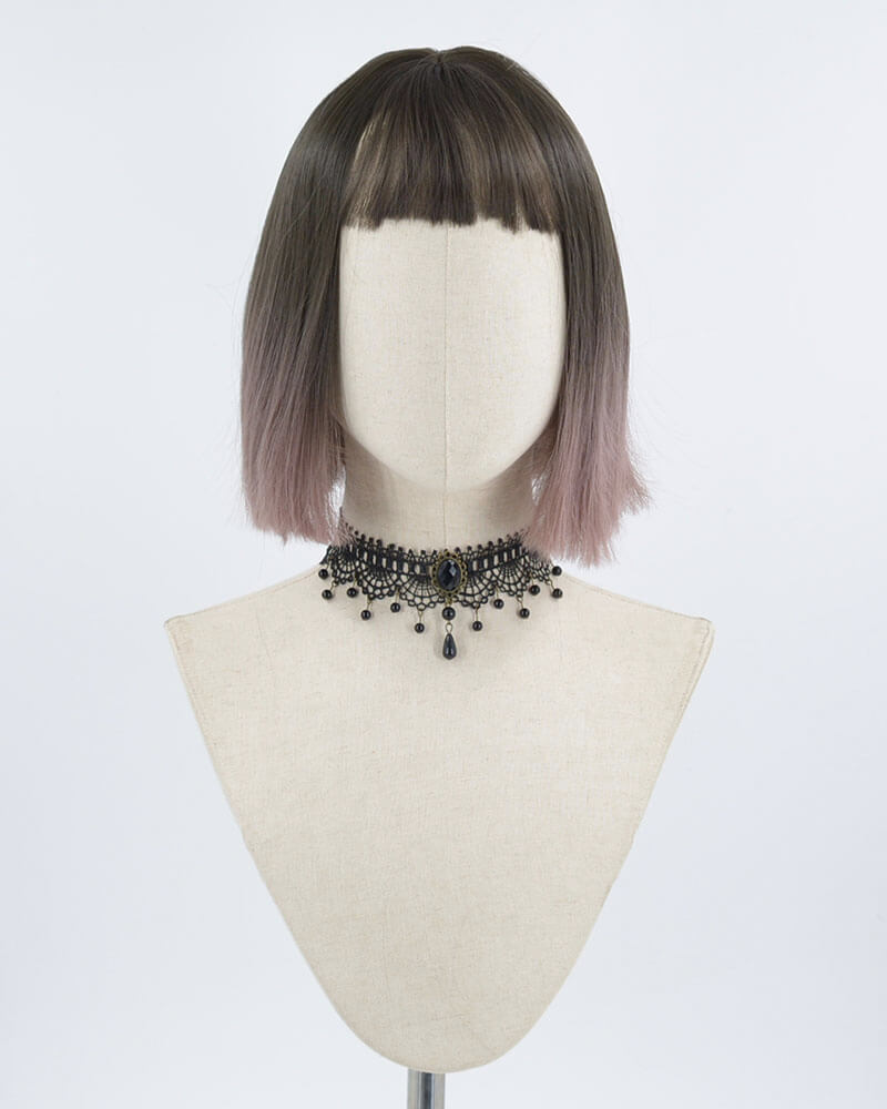 Ombre Pink Short Synthetic Wig HW164
