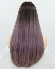 Ombre Purple Straight Synthetic Wig HW111