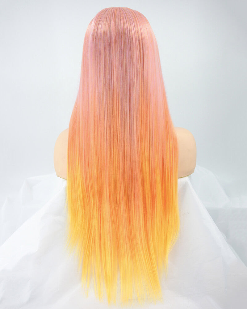 Ombre Yellow Synthetic Lace Front Wig WW059