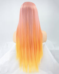 Ombre Yellow Synthetic Lace Front Wig WW059