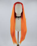 30 Inch Ombre Orange Synthetic Lace Front Wig WW450