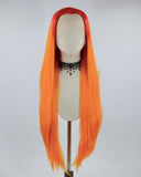 30 Inch Ombre Orange Synthetic Lace Front Wig WW550