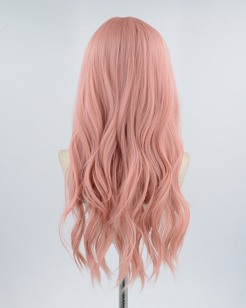 Pastel Pink Wavy Synthetic Wig HW186