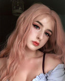 New Peach Pink Synthetic lace Front Wig With Baby Hair WW085