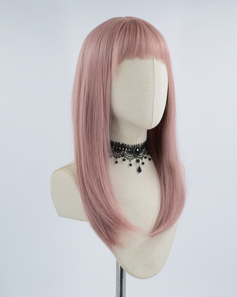 Peach Pink Synthetic Wig HW199