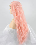 Pink Curly Synthetic Lace Front Wig WW220