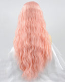 Pink Curly Synthetic Lace Front Wig WW220