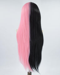 Half Pink Half Black Synthetic Lace Front Wig WW381