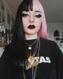 Half Pink Half Black Hard Front Wig HW014