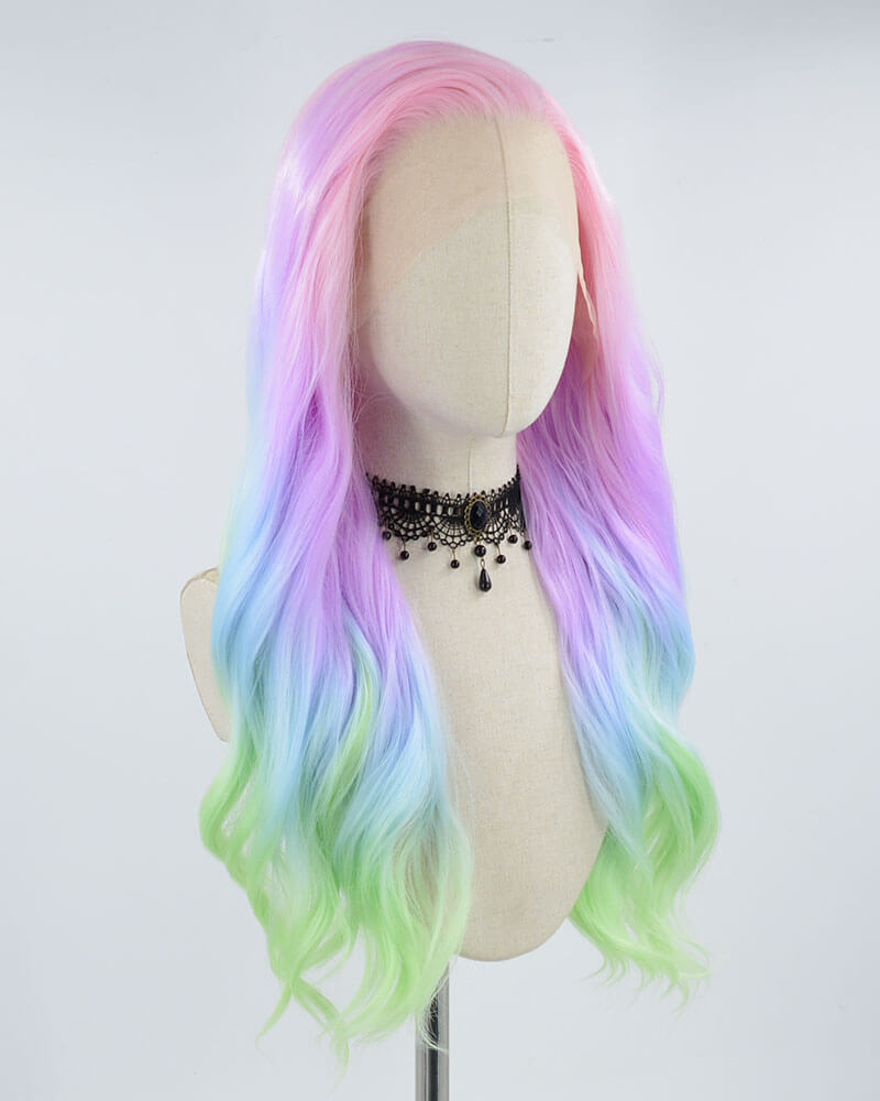 Rainbow Wavy Synthetic Lace Front Wig WW395