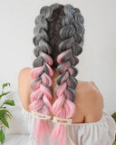 Ombre pink Synthetic Lace Front Wig WT090