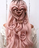 Ombre Long Pink Synthetic Lace Front Wig WT039