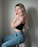 Ombre Pink Synthetic Lace Front Wig WW284