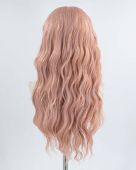 Peach Pink Synthetic lace Front Wig With Baby Hair WW085