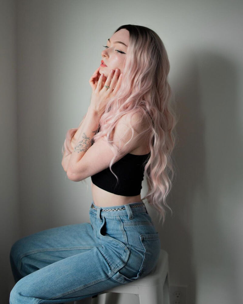 Ombre Pink Synthetic Lace Front Wig WW284