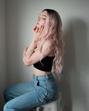 Ombre Pink Synthetic Lace Front Wig WW284
